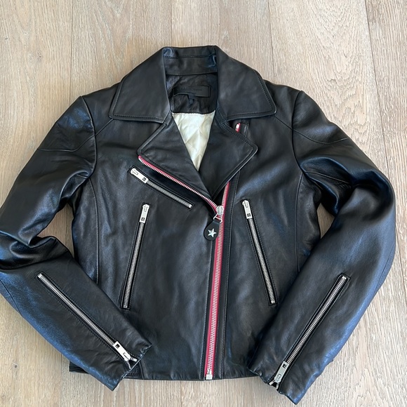 Rag & Bone moto cropped leather jacket